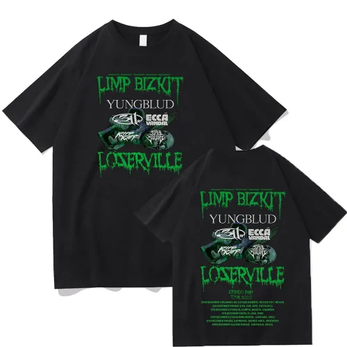 Summer New Men's T-Shirt Limp Bizkit Loserville 2025 Graphic T Shirt Gift Vintage Cotton Clothes Fashion Unisex Short Sleeve Top