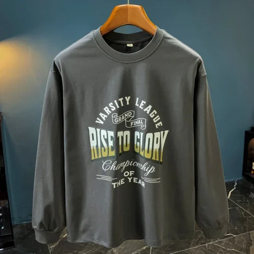 Loose long sleeved-shirt men's autumn new trend printed round neck casual sweatshirt